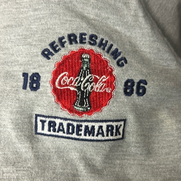 Coca Cola Brand Gray Hoodie embossed Refreshing 1886 Trademark Boys Size‎ XL - Picture 8 of 12